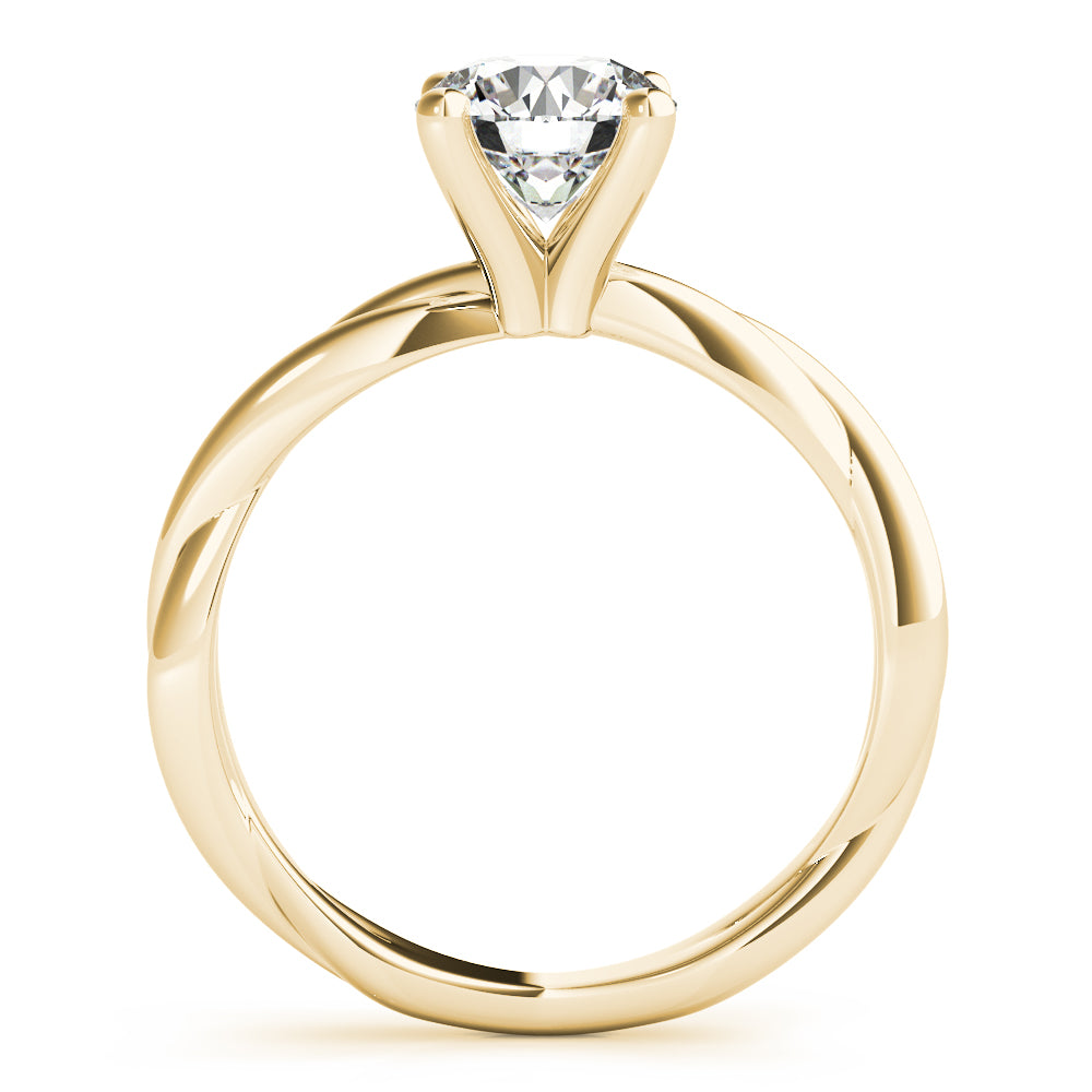Twisted Vine Round Diamond Solitaire Engagement Ring-VIRABYANI